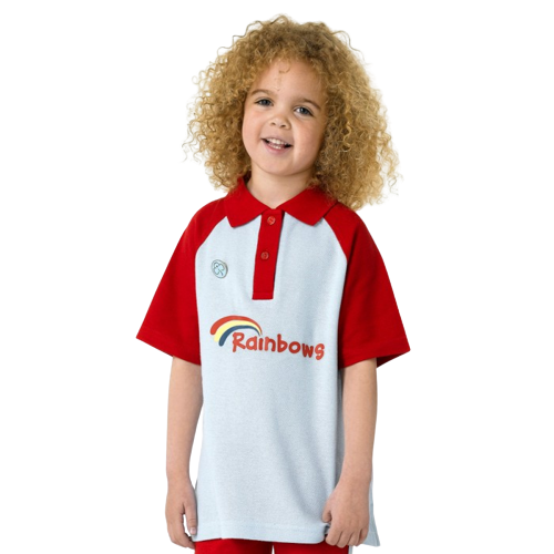 rainbows-polo-shirt girlguiding lincolnshire north rainbows